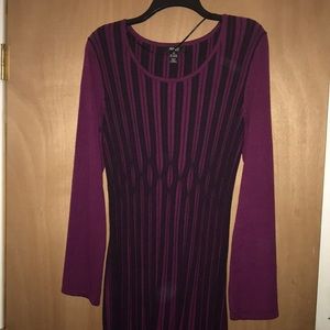 Dark purple and black sweater dress